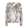 TUZZI Damen Shirt 425452580 – Weiß mit Leopardenmotiv & Leoprint