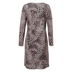 TUZZI Damen Kleid 425500-085 – Wendekleid mit Leo-Design und Kontraststreifen 36