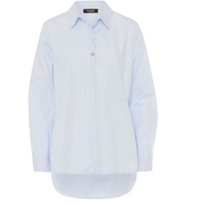 TUZZI Bluse 414110 blau-weiß gestreift | Damenbluse Baumwolle