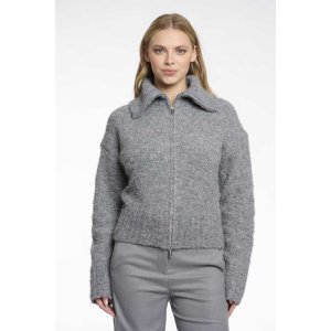 Rino & Pelle Damen Cardigan Boi.5002512 – Strickjacke mit Reißverschluss in Grau L