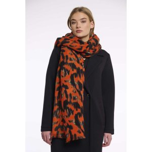 Rino & Pelle Damen Schal Malin.7002512 – Animal Print Scarf in Fire
