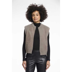 RINO&PELLE Damen Weste ELONA.700NOOS – Kurze Weste in Taupe L