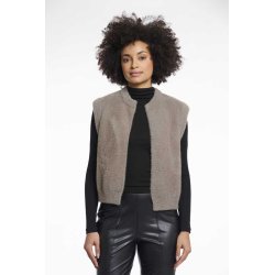 RINO&PELLE Damen Weste ELONA.700NOOS – Kurze Weste in Taupe L