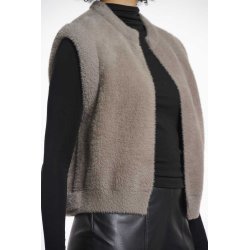 RINO&PELLE Damen Weste ELONA.700NOOS – Kurze Weste in Taupe L
