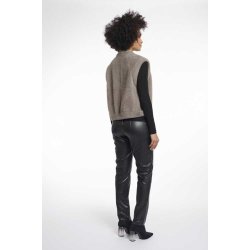 RINO&PELLE Damen Weste ELONA.700NOOS – Kurze Weste in Taupe L