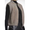 RINO&PELLE Damen Weste ELONA.700NOOS – Kurze Weste in Taupe L