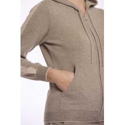 Rino & Pelle Damen Kaschmir-Jacke Pam 5002511 – Strickjacke mit Kapuze in Dark Toffee XXL