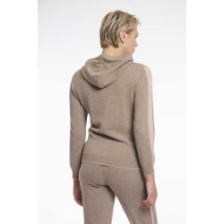 Rino & Pelle Damen Kaschmir-Jacke Pam 5002511 – Strickjacke mit Kapuze in Dark Toffee XXL