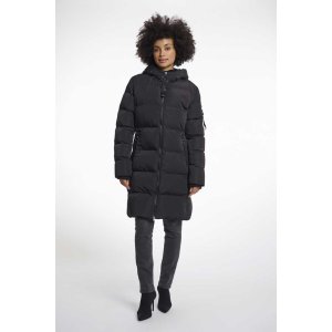 Rino & Pelle Damen Steppmantel Jade 7002512 – Langer Daunenlook-Mantel in Schwarz 40