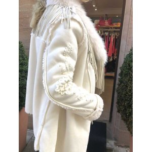 PHO Firenze Damen Jacke 4324007 – Exklusive Jacke mit Fransen und Stickereien XL