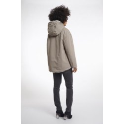 Rino & Pelle Damen Wendejacke Ines.7002512 – Wendbare Jacke mit Kapuze in Taupe & Leo-Print 42