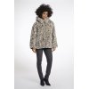 Rino & Pelle Damen Wendejacke Ines.7002512 – Wendbare Jacke mit Kapuze in Taupe & Leo-Print 42