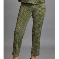 Sani Blu Damen Hose 8012-807 – Stoffhose in Matcha mit Zickzack-Muster 36