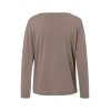 TUZZI Damen Shirt 425460-871 – Langarmshirt mit Animal-Print und Strassdetails in Truffle 38