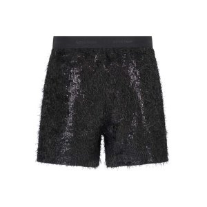 SPORTALM Damen Short 650349-5900 – Glitzernde Pailletten-Shorts in Schwarz