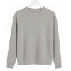 SANI BLU Damen Jersey-Pullover 8021 – Hellgrau mit geripptem Kragen 36