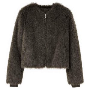 KAOS Damen Bomberjacke RIJLE001 – Kunstfell-Jacke in Fango 36