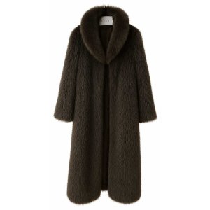 KAOS Damen Mantel RI1NT056 – Kunstfell-Mantel in Fango