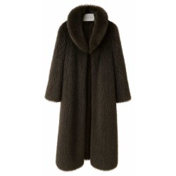 KAOS Damen Mantel RI1NT056 – Kunstfell-Mantel in Fango