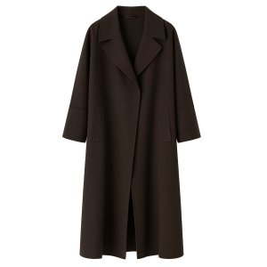 KAOS Damen Mantel RI1NT003 – Langer Wollmantel in Braun