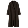KAOS Damen Mantel RI1NT003 – Langer Wollmantel in Braun