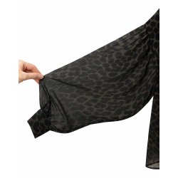 KAOS Damen Bluse RI1GX021 – Chiffonbluse mit Animal-Print in Olive und Schwarz 36