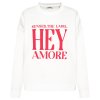 SENSES The Label Damen Sweatshirt SE2502-3038-46 – „HEY AMORE“ Print in Optic White