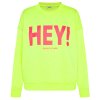 SENSES The Label Damen Sweatshirt SE2502-3038-47 – Neon Lime mit „HEY!“ Print L