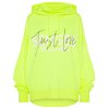 SENSES The Label Damen Hoodie SE2502-3039-33 – Neon Lime mit „Just Love“ Print