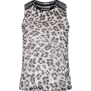SPORTALM Damen Top 250302 – Ärmelloses Mesh-Top mit Animal-Print aus der Linie Elevated Everyday