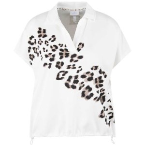 SPORTALM Damen Shirt 400234-0003 – Kurzarm-Poloshirt mit Animal-Print-Details