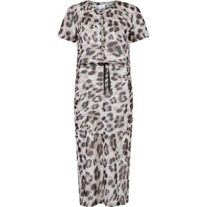 SPORTALM Damen Kleid 550270-201 – Elegantes Sommerkleid mit Animal-Print und Bindegürtel 40