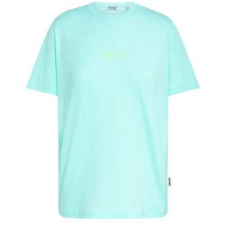 SENSES The Label Damen T-Shirt SE2601-3032-11 – Basic Tee in Türkis mit Neon-Print S