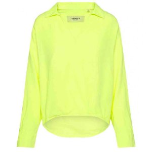SENSES The Label Damen Bluse 2601-5468-22 – Hemdbluse in Neon-Lime XL