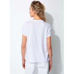 CATNOIR Damen T-Shirt 261-6350-2 – Weißes Printshirt mit Palmenmotiv & „NOIR“ Schriftzug 36