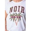 CATNOIR Damen T-Shirt 261-6350-2 – Weißes Printshirt mit Palmenmotiv & „NOIR“ Schriftzug 42