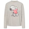 CODELLO Damen Longsleeve 61B0006 – Peanuts™ Langarmshirt aus Baumwollmischung mit Snoopy-Print in Grau M