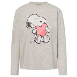 CODELLO Damen Longsleeve 61B0006 – Peanuts™ Langarmshirt aus Baumwollmischung mit Snoopy-Print in Grau XL