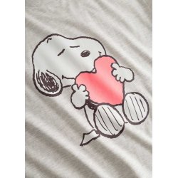 CODELLO Damen Longsleeve 61B0006 – Peanuts™ Langarmshirt aus Baumwollmischung mit Snoopy-Print in Grau XL