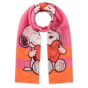 CODELLO Damen Schal 61S0054 – Peanuts™ Schal aus recyceltem Polyester mit Snoopy-Motiven in Pink