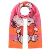 CODELLO Damen Schal 61S0054 – Peanuts™ Schal aus recyceltem Polyester mit Snoopy-Motiven in Pink