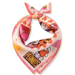 CODELLO Nickituch 61T0037 – Peanuts™ Nickituch aus reiner Seide mit Herz‑ und Peanuts‑Motiven in Rosa