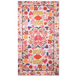 CODELLO Schal 61S0017 – Schal aus reiner Baumwolle mit Mustermix & BISOU‑Schriftzug