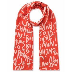 CODELLO Schal 61S0005 – Leichter Schal aus Modal‑Baumwoll‑Mischung mit französischen Schriftzügen