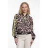 RINO&PELLE Damen Bomberjacke Banner.7002621 – Leopard Neon – Animal Print Bomber mit Neonstreifen 36