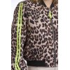 RINO&PELLE Damen Bomberjacke Banner.7002621 – Leopard Neon – Animal Print Bomber mit Neonstreifen 38
