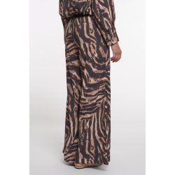 RINO&PELLE Damen Hose Darja Regular.70026 – Wide Leg Pants in Brown Zebra