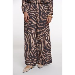 RINO&PELLE Damen Hose Darja Regular.70026 – Wide Leg Pants in Brown Zebra 42