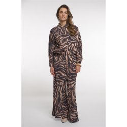 RINO&PELLE Damen Hose Darja Regular.70026 – Wide Leg Pants in Brown Zebra 44