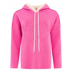 ZWILLINGSHERZ Doubleface Hoodie 2021‑45467_904_897 – „Positive Mind“ Kapuzenpullover in Pink/Beige